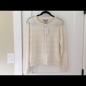Banana Republic lace front cardigan. New!