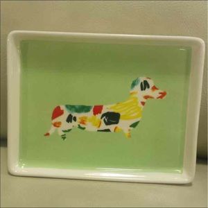 Magenta dachshund tray