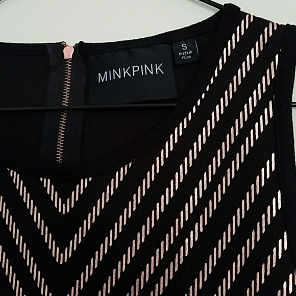 MINKPINK Gold and Black Dress. - Picture 3 of 3