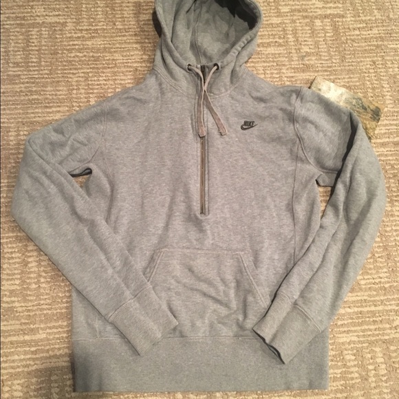 nike grey half zip hoodie