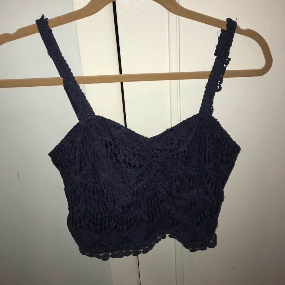 Navy blue crop top