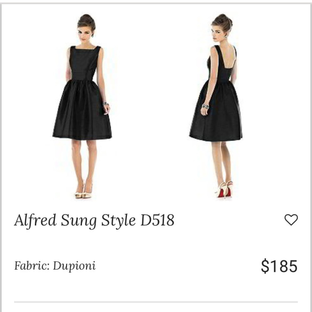 Alfred Sung black bridesmaid dress style D518