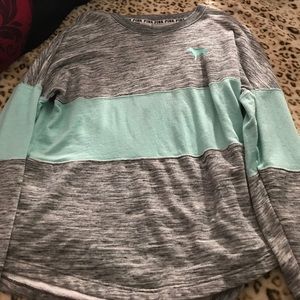 PINK color block crew