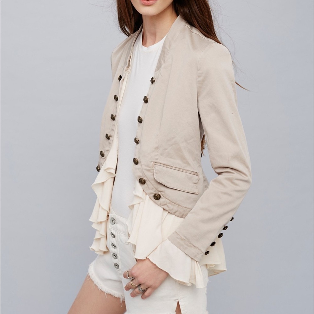 FREE PEOPLE Romantic Ruffles Jacket Size XS