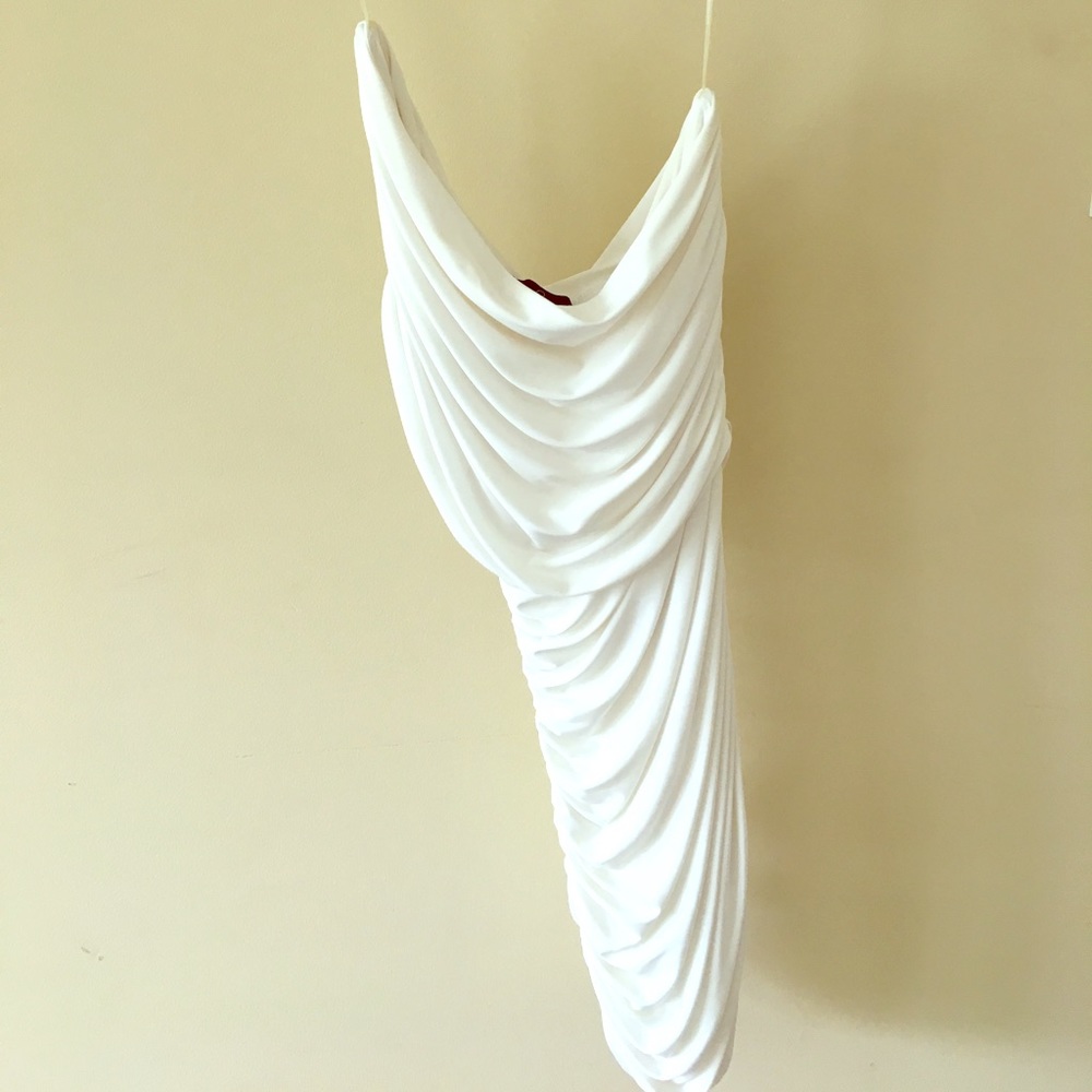 Aqua one shoulder dress