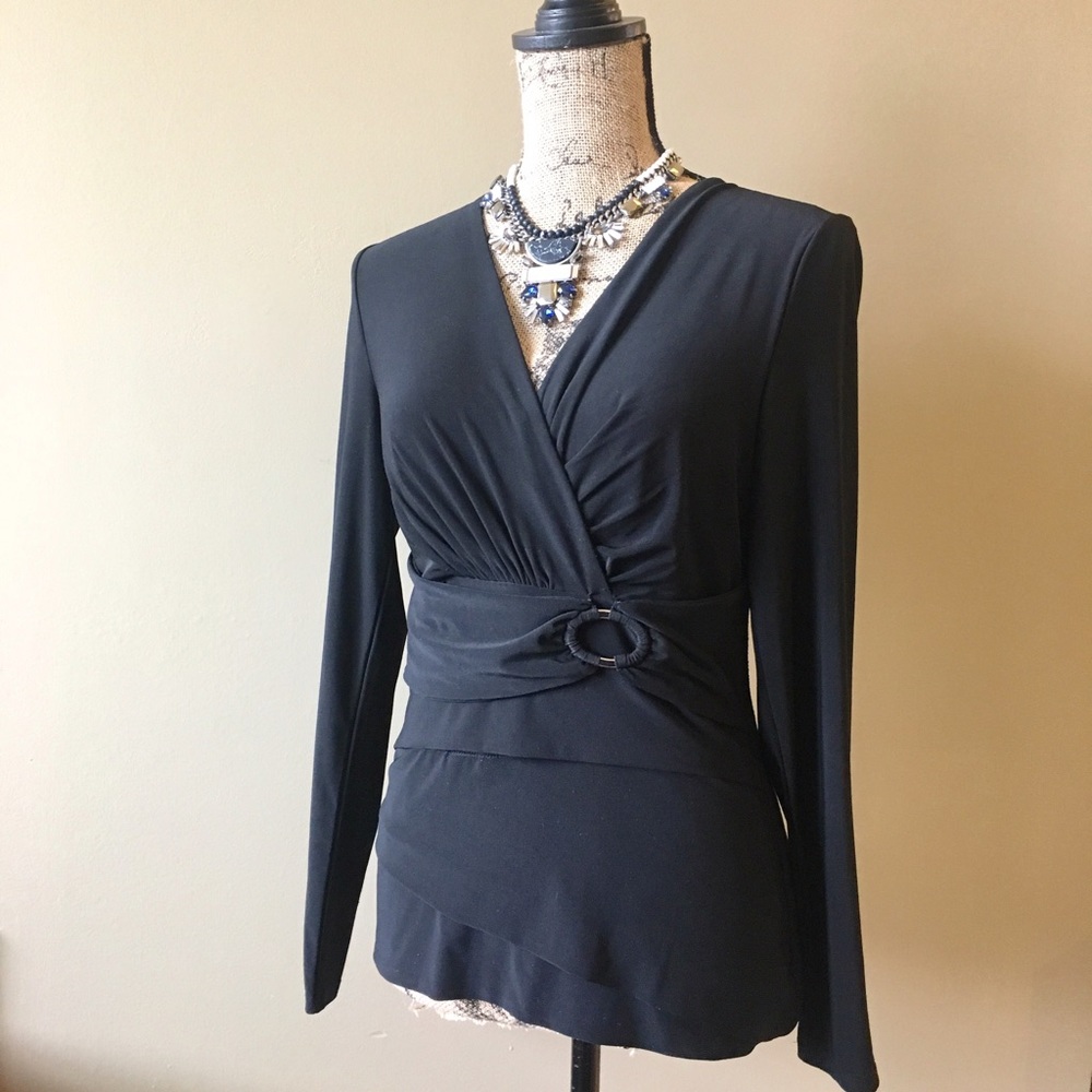 WHBM asymmetrical faux wrap top - Picture 1 of 5