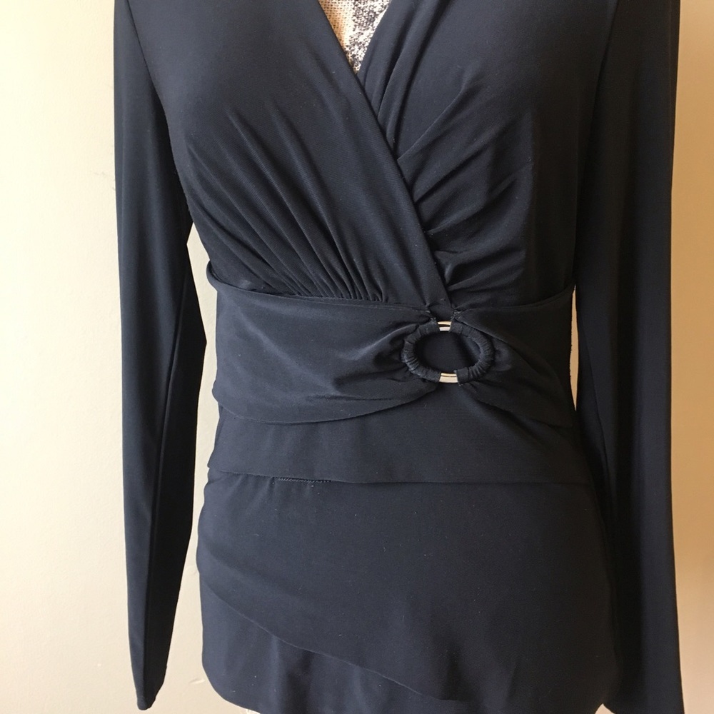 WHBM asymmetrical faux wrap top - Picture 2 of 5