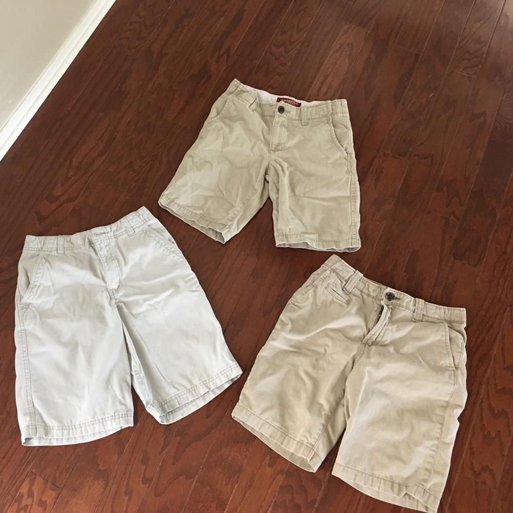 Set of 3 boys khaki shorts 10-12