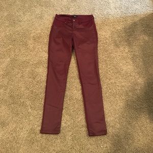 Maroon high-rise faux leather Skinny jean/pant