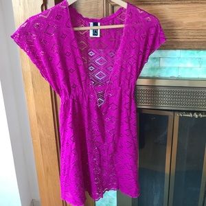 Becca Purple Crochet Tunic Cover Up