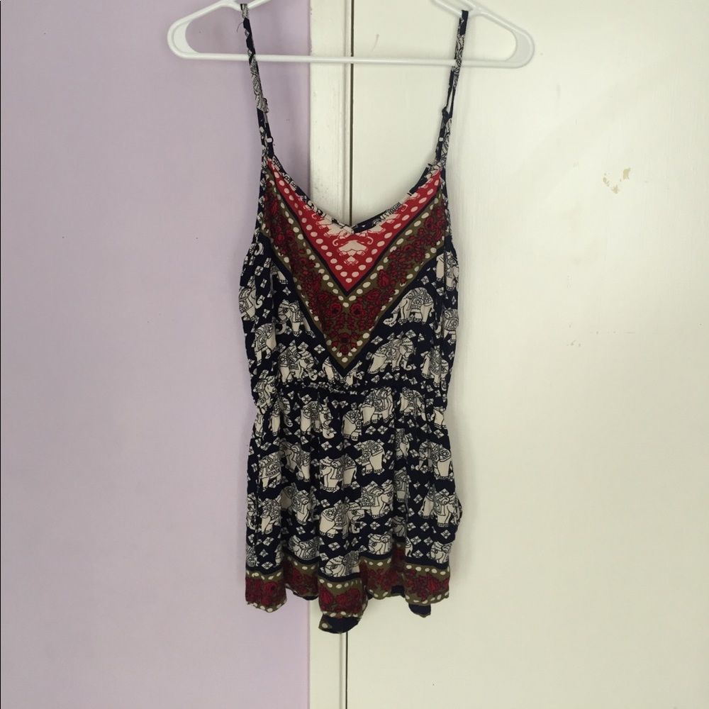 Elephant Pattern Romper