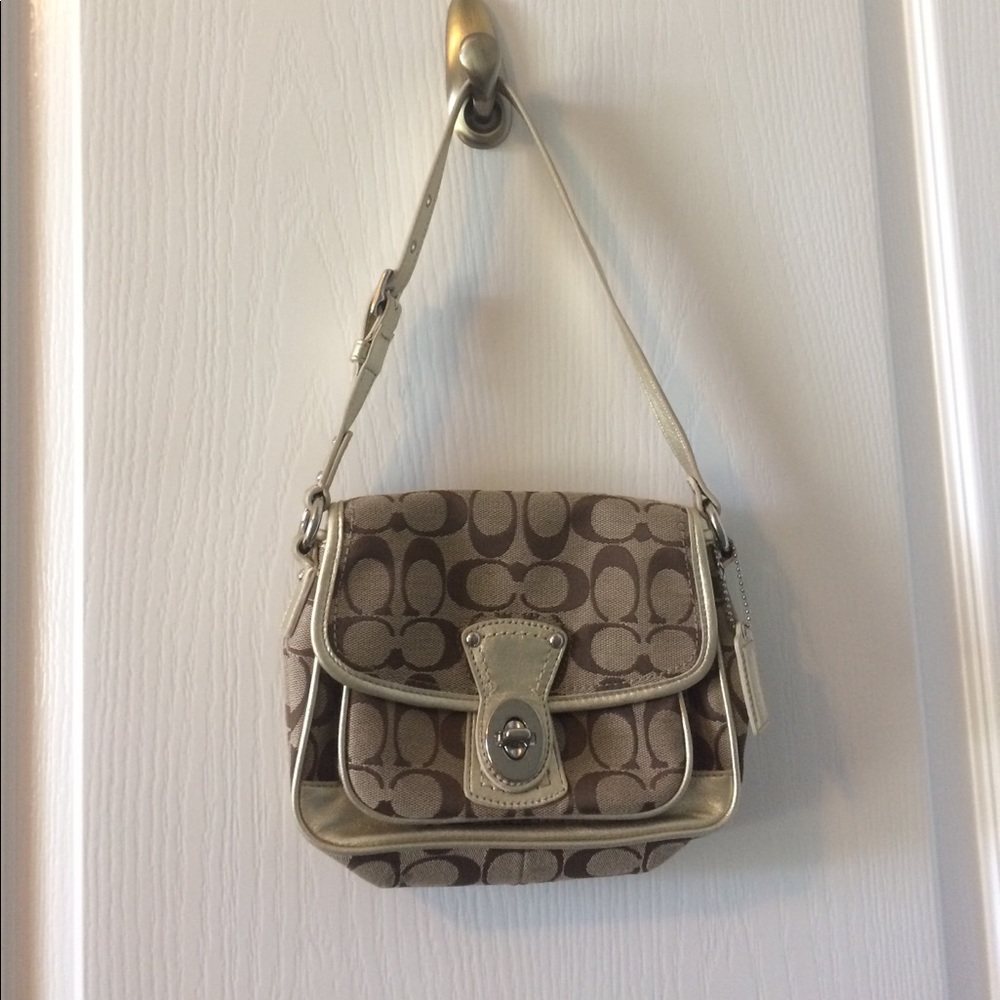 Small gold Coach bag