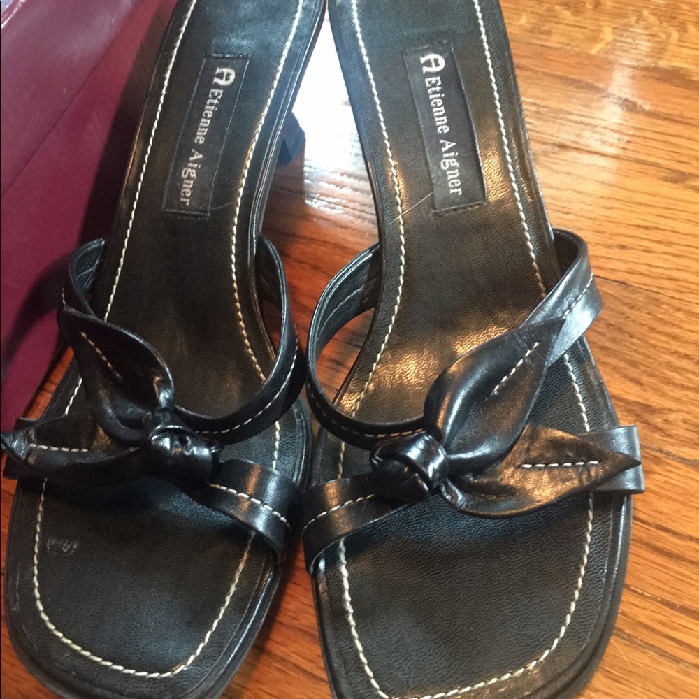 Etienne Aigner Leather Sandal