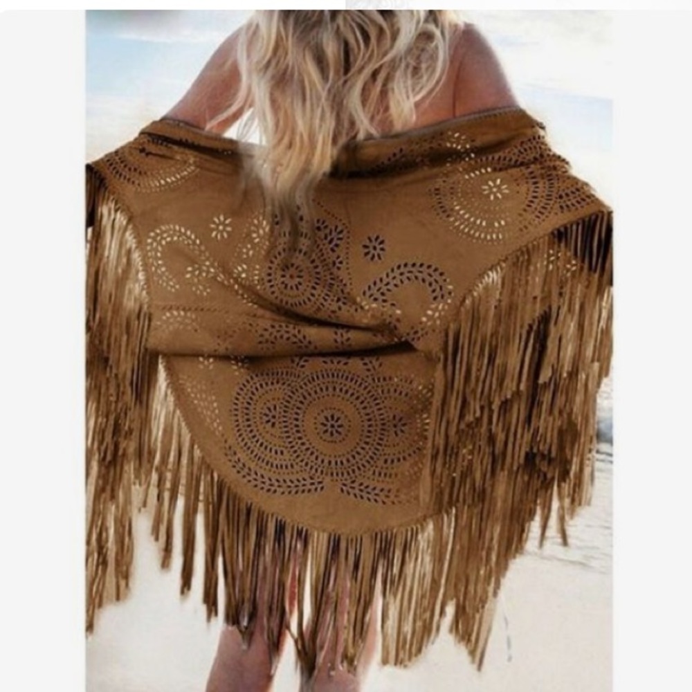 Black boho shaw