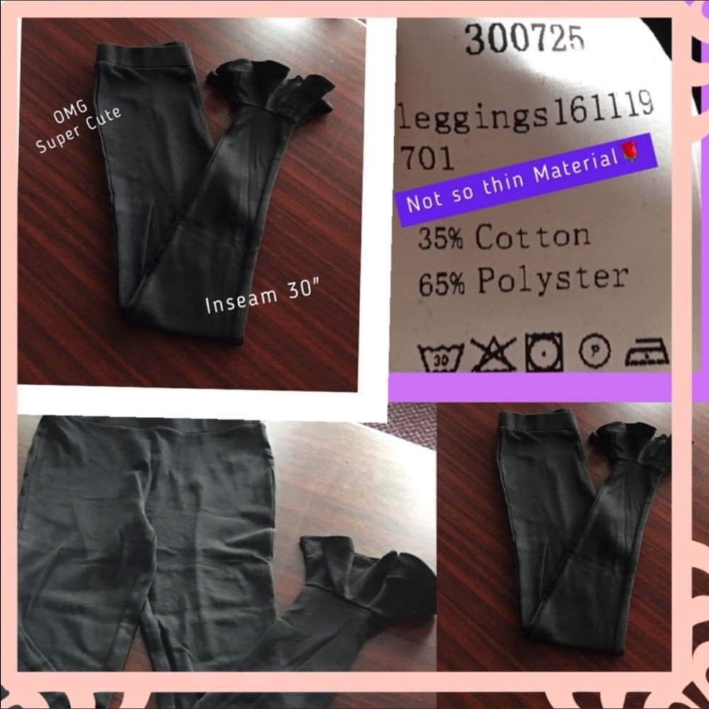 LAST ONERuffle Bottom Leggings. S-L - Picture 3 of 3