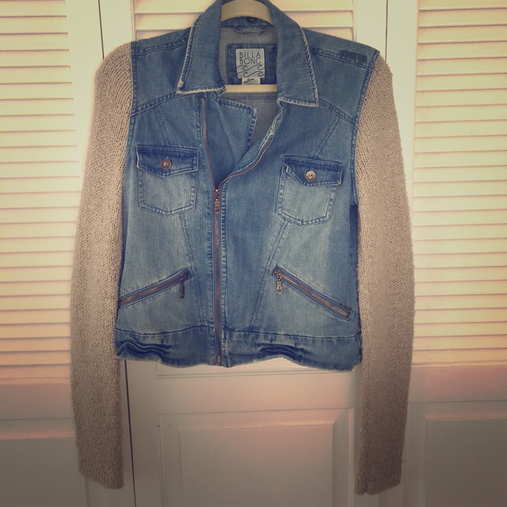 Billabong Jean Jacket/ woven arm detail - MEDIUM