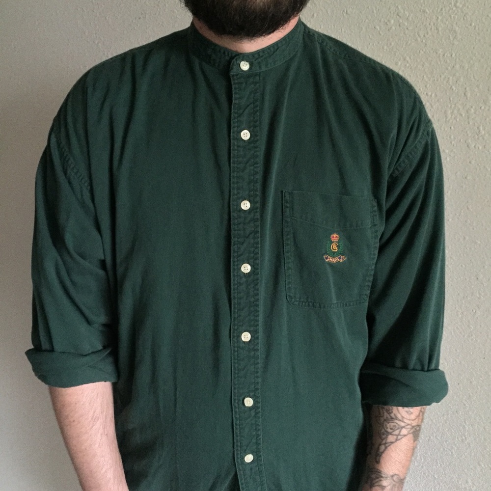 Chaps Ralph Lauren Button Down w Mandarin Collar