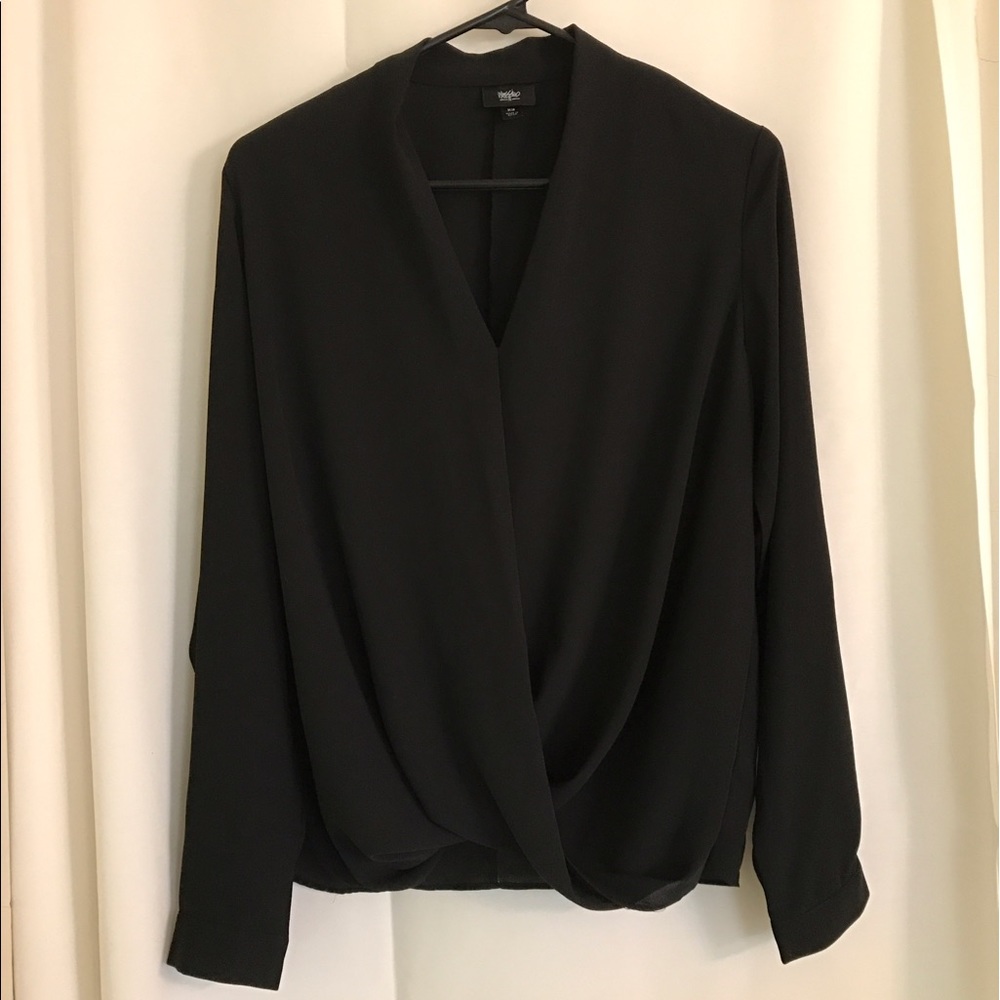 Black Wrap Blouse