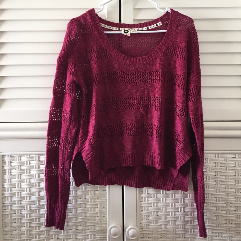ROXY open knit sweater medium beachy