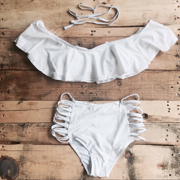 LAST ONE Kelly Off Shoulder Bikini Swim Suit - Picture 3 of 3