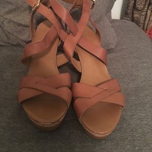 Franco sarto cork wedge heels