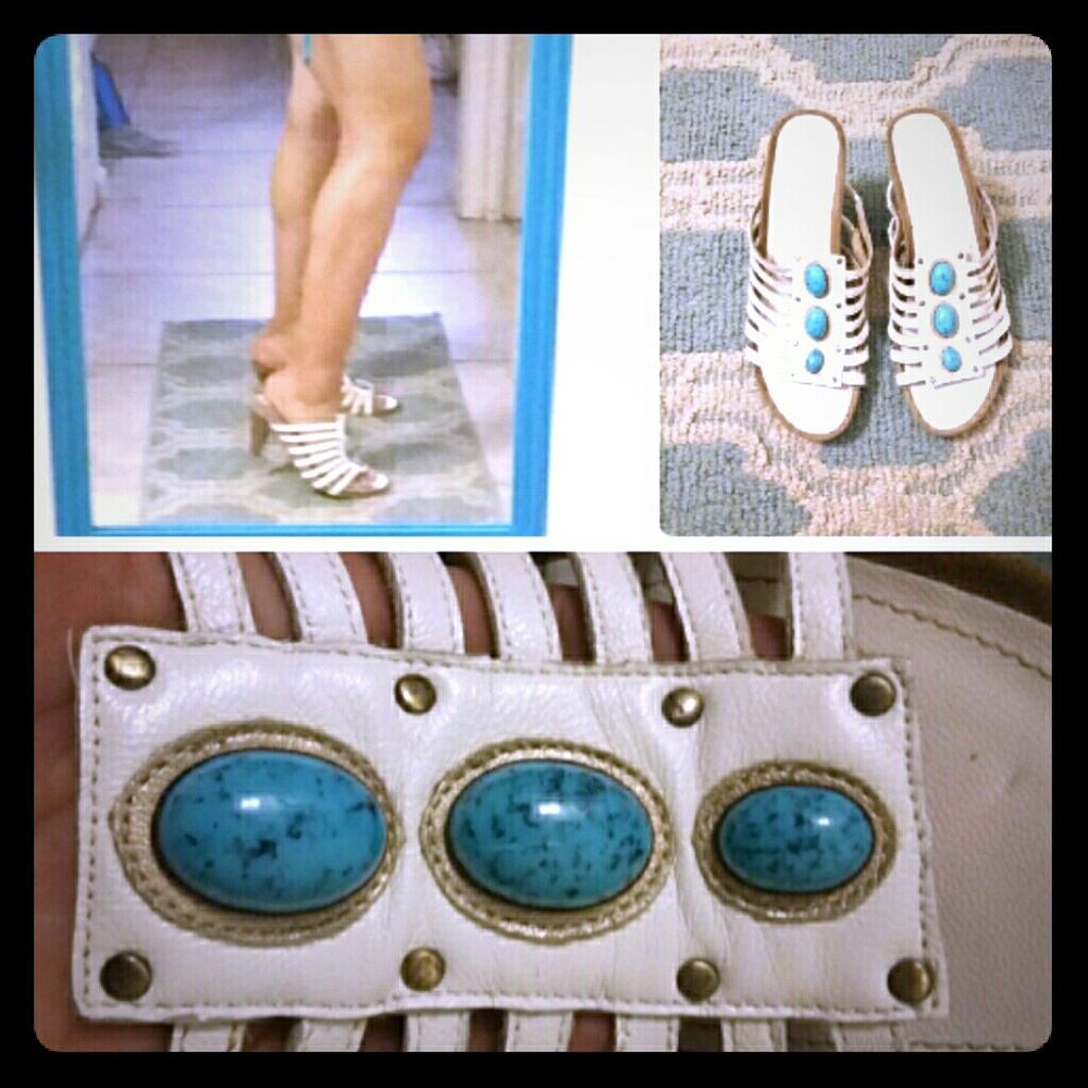 White Aerosoles Leather Heels