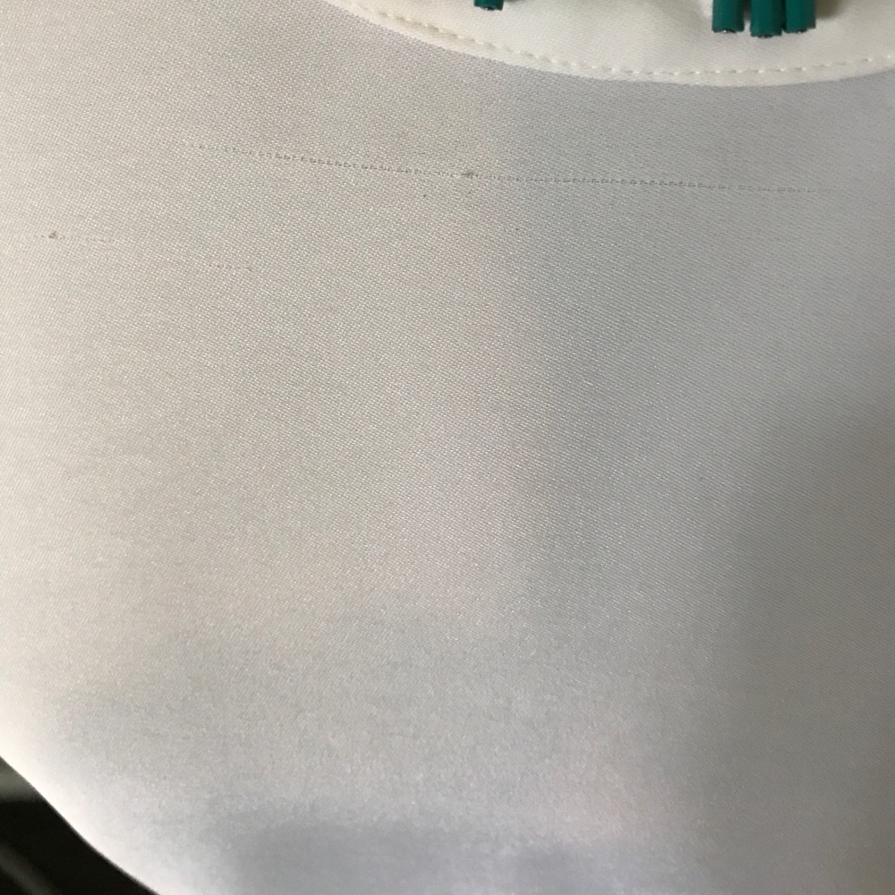 Ann Taylor white blouse with jeweled neckline - Picture 4 of 4