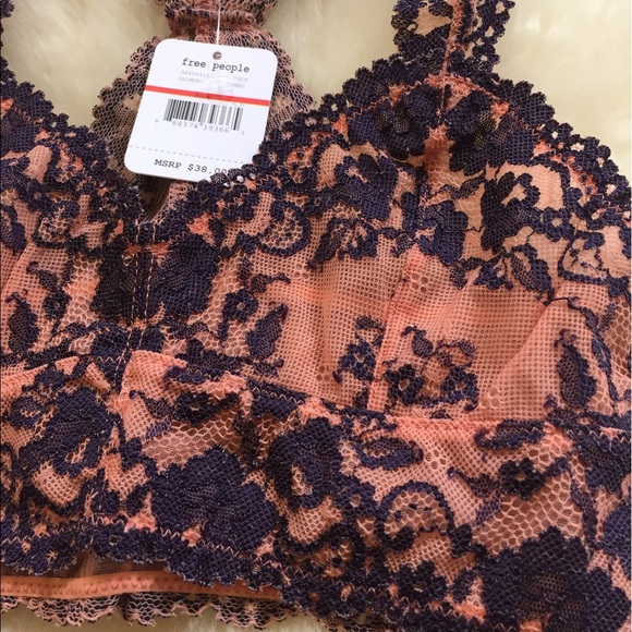 Last One- Free People Lacy Racerback Bralette - Picture 2 of 8