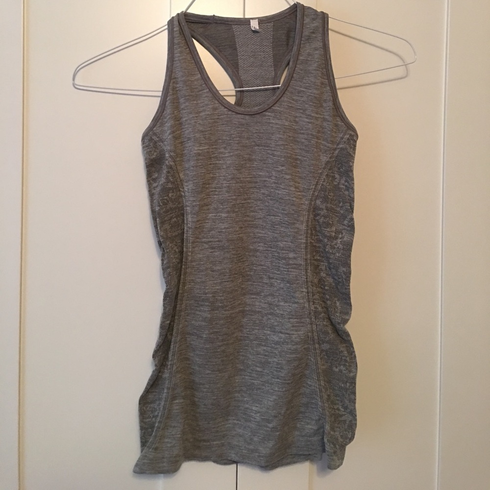 Grey racer back training top