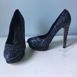 Blue and Purple Sparkle Pumps