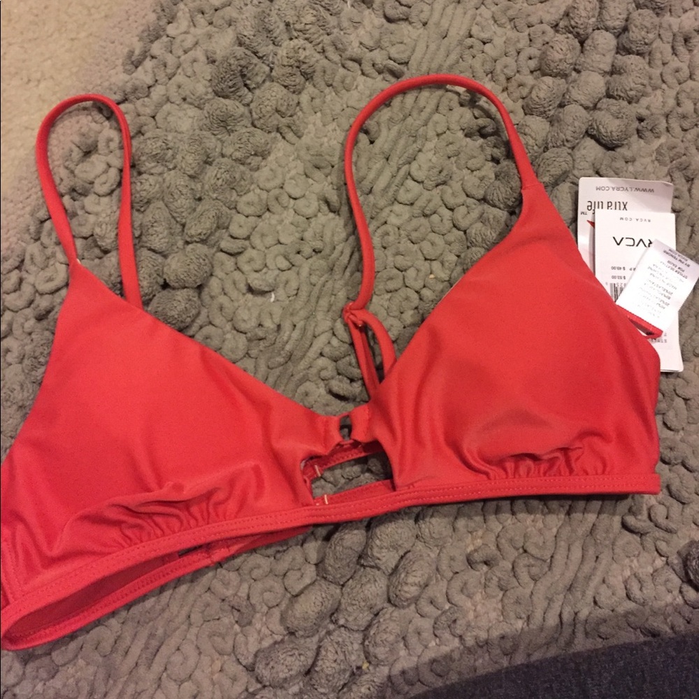 Salmon colored RVCA bikini top - new with tags
