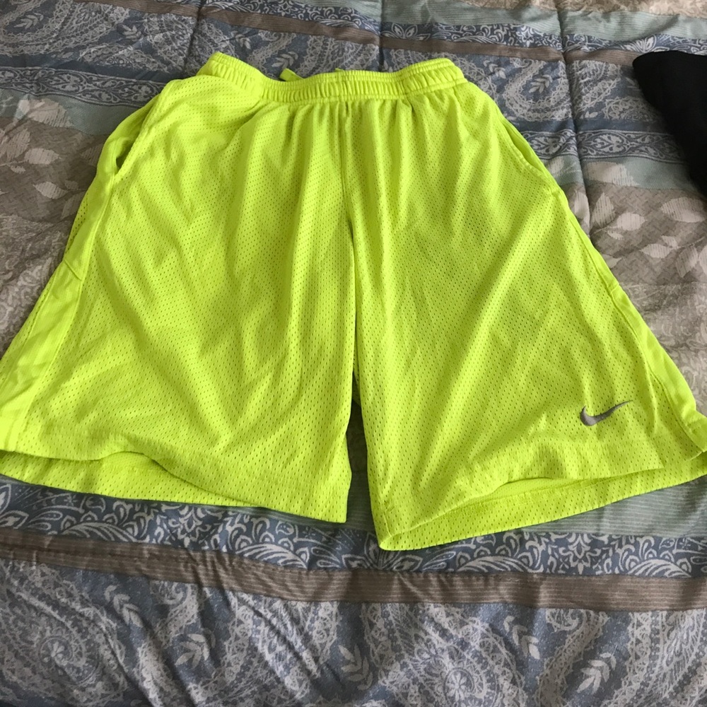 Nike bright yellow gym shorts