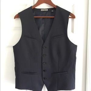 Express Men's Photographer Suit Vest Navy Small