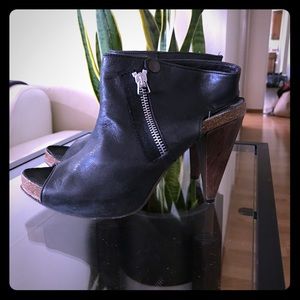 Joie open toe zip up moto bootie