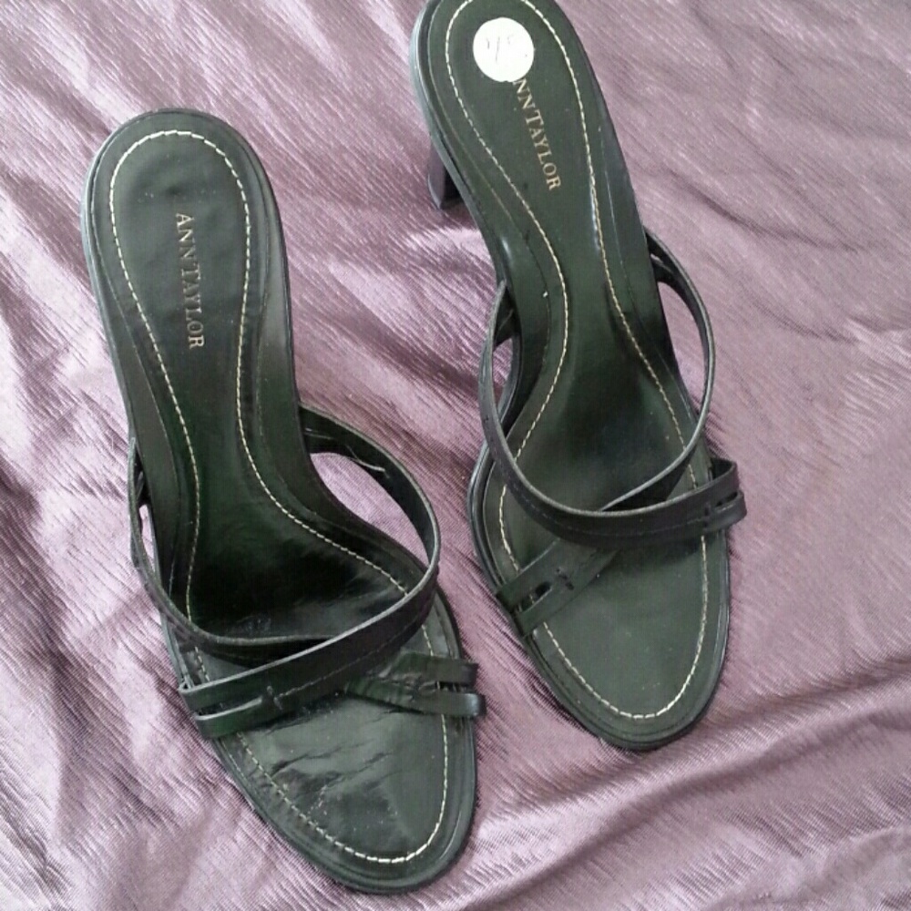 Black High Heel Sandals by Ann Taylor Size 7.5
