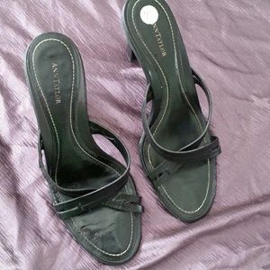 Black High Heel Sandals by Ann Taylor Size 7.5