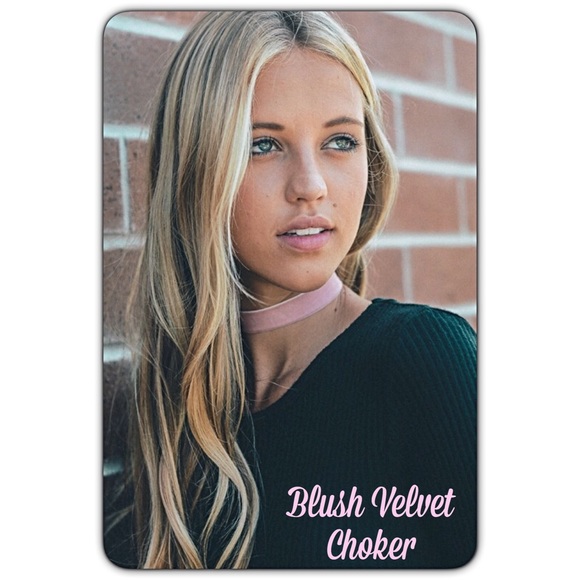Bohemian Blush Velvet Stretchy Choker Necklace - Picture 2 of 3