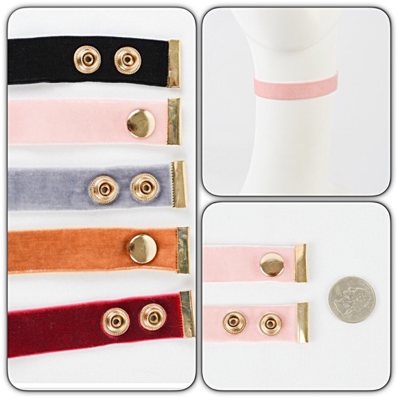Bohemian Blush Velvet Stretchy Choker Necklace - Picture 3 of 3
