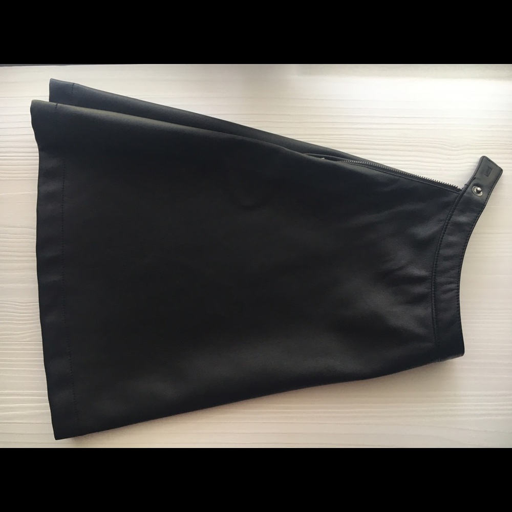 Faux leather circle skirt