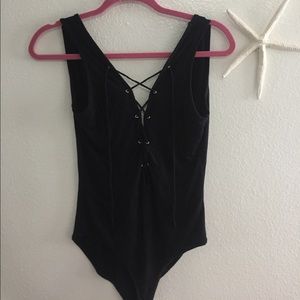 Lace up body suit