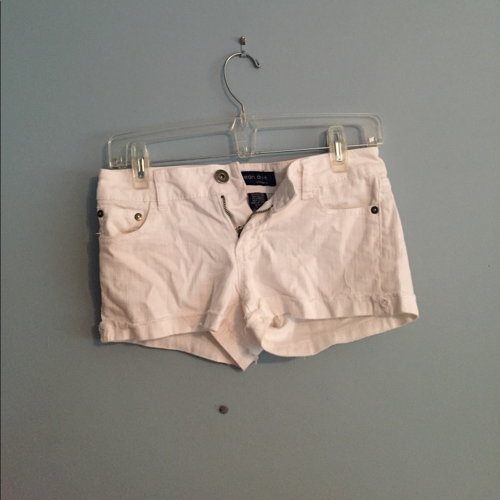White jean shorts