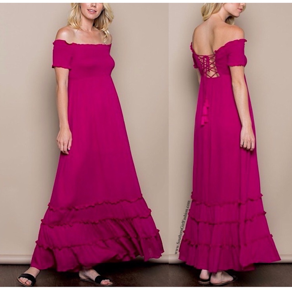 GAUZE DRESS Off the Shoulder Maxi Long Draped Gown