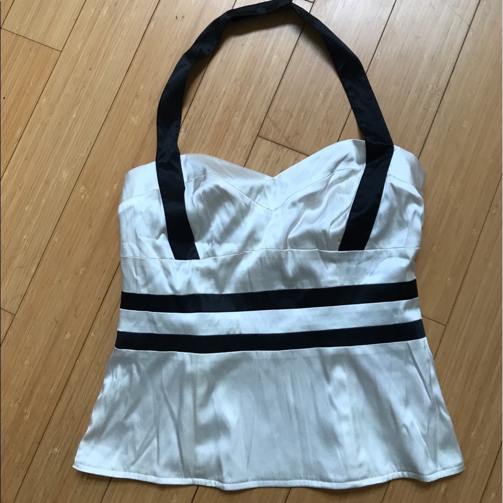 Arden B backless silk top