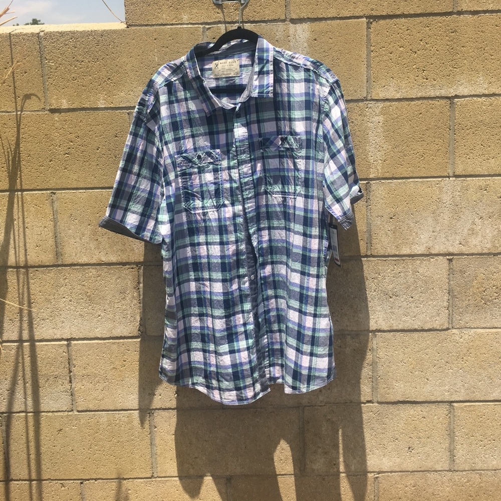 NWT MARK ECKO CUT & SEW PLAID SHIRT