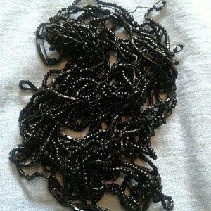 Black beads - sting of black glass beads