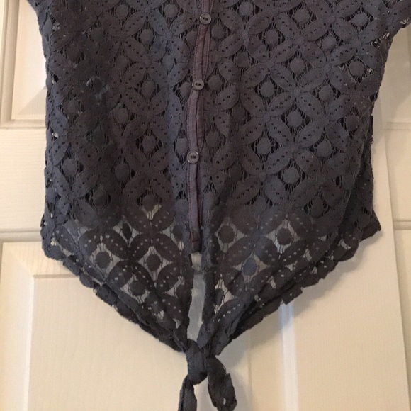 grey see through lace top - Picture 2 of 2