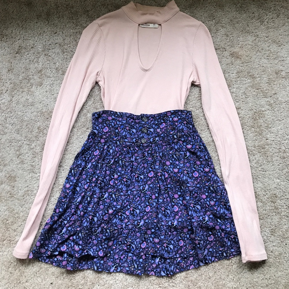AEO High Waisted Floral Skirt