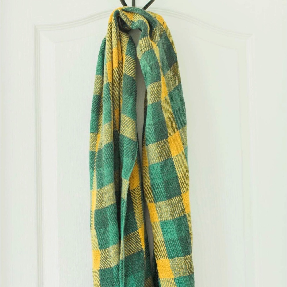 Blue & Camel colored infinity scarf