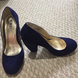 BONGO Navy Suede Heels