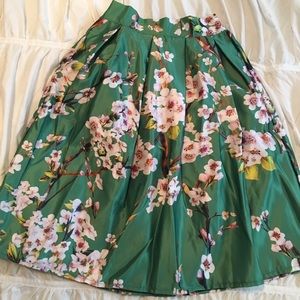 Floral Midi A-Line Skirt